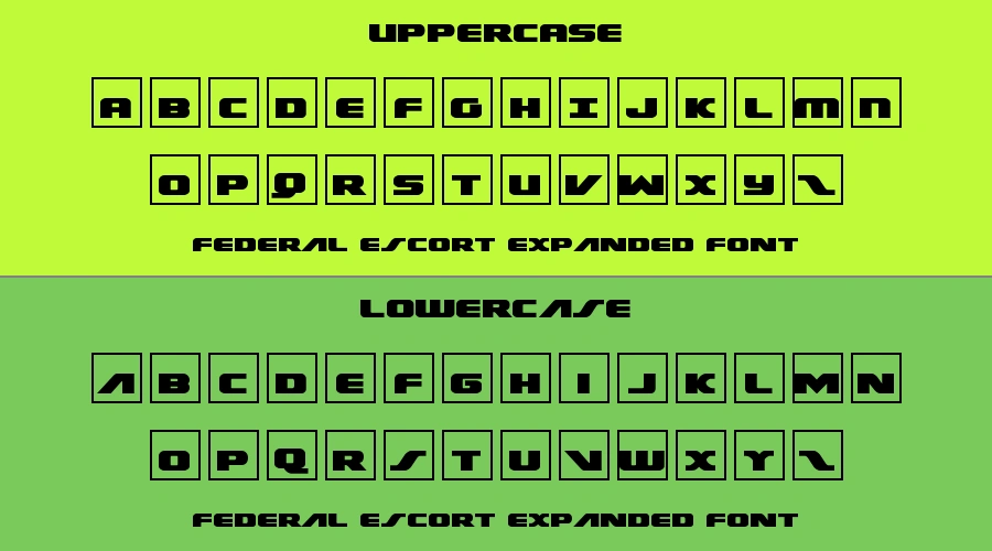 Federal Escort Expanded Font Preview