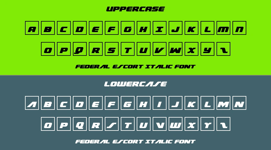 Federal Escort Italic Font Preview