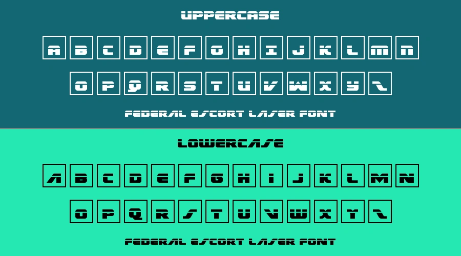 Federal Escort Laser Font Preview