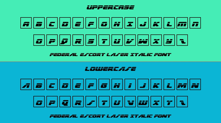 Federal Escort Laser Italic Font Preview