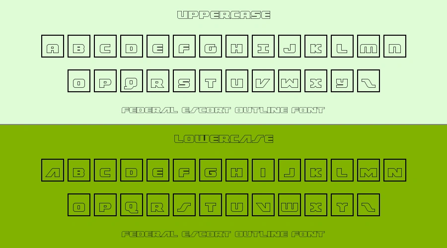 Federal Escort Outline Font Preview