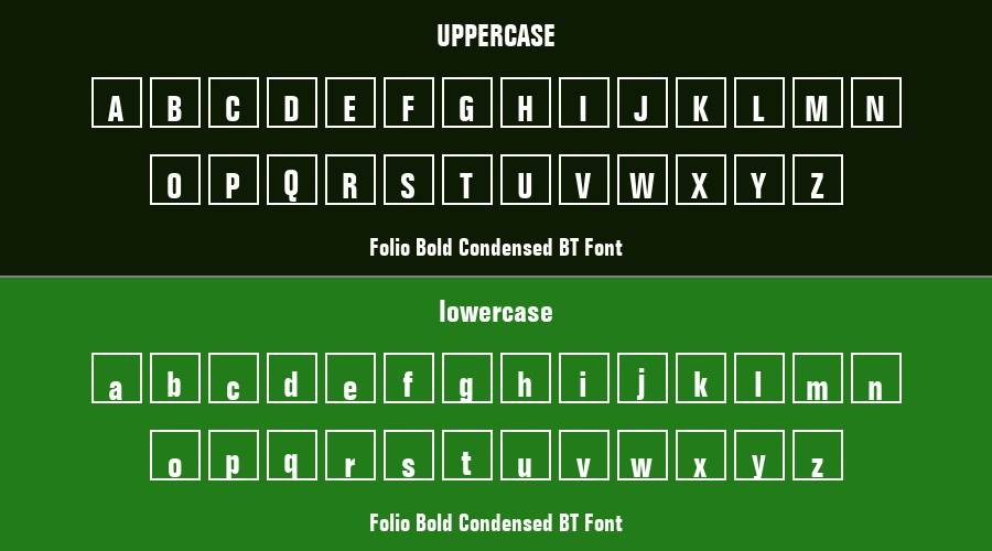 Folio Bold Condensed BT Font Preview