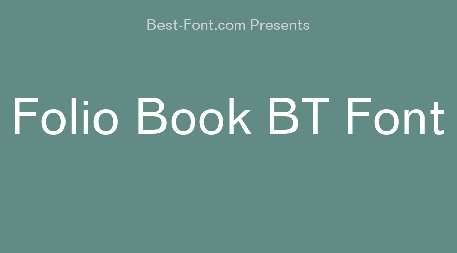 Folio Book BT Font
