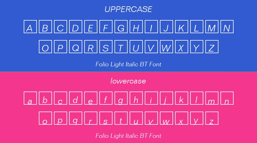 Folio Light Italic BT Font Preview