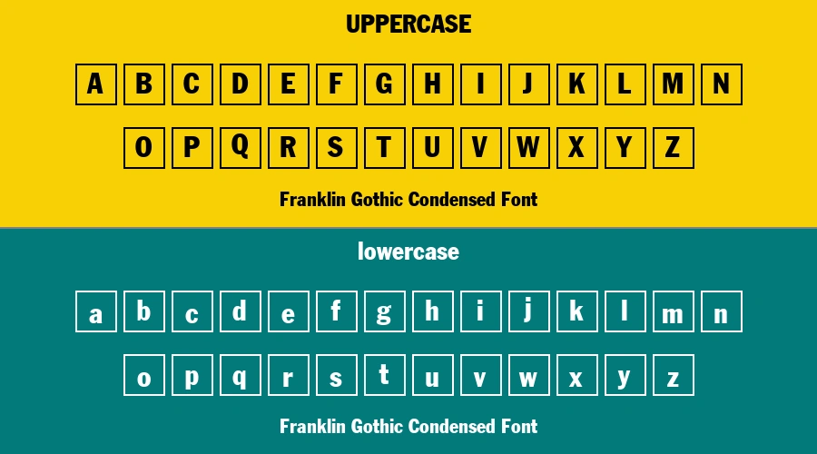 Franklin Gothic Condensed Font Preview