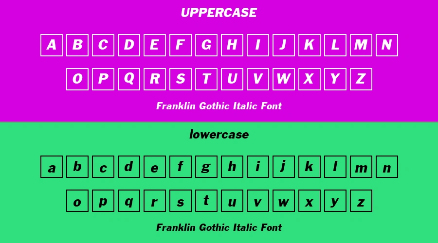 Franklin Gothic Italic Font Preview