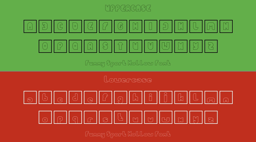 Funny Sport Hollow Font Preview