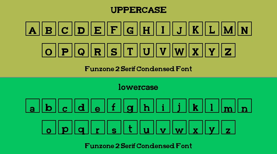 Funzone 2 Serif Condensed Font Preview