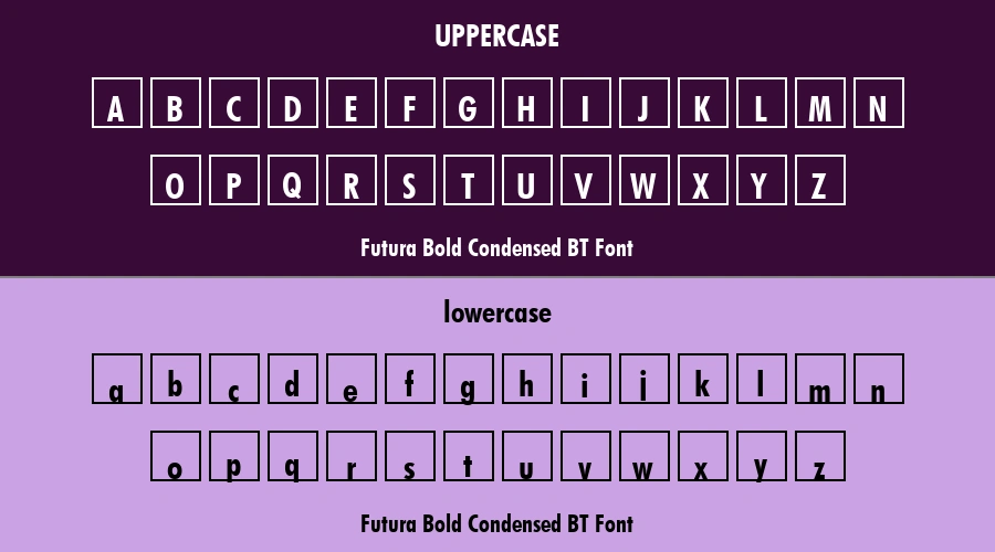 Futura Bold Condensed BT Font Preview