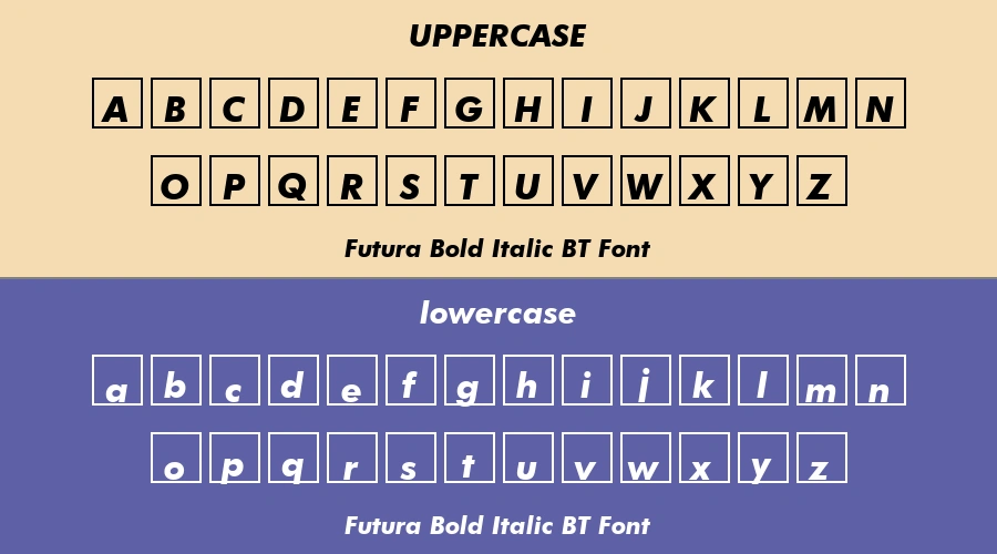 Futura Bold Italic BT Font Preview