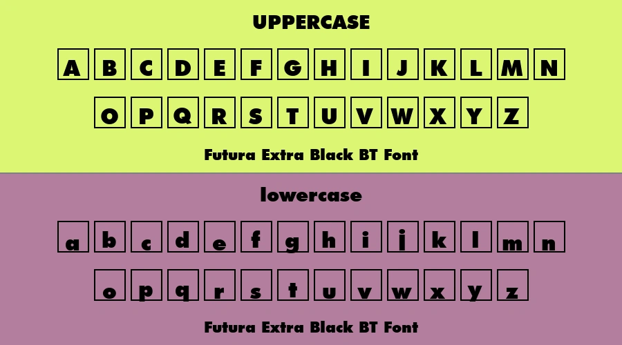 Futura Extra Black BT Font Preview