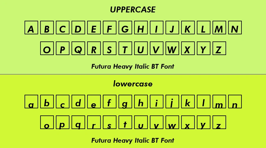 Futura Heavy Italic BT Font Preview