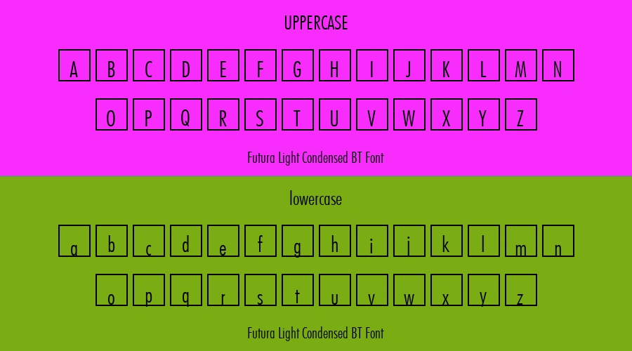 Futura Light Condensed BT Font Preview