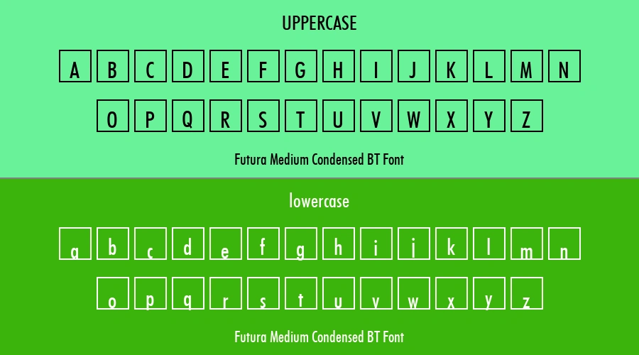 Futura Medium Condensed BT Font Preview