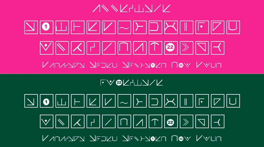 Futurama Alien Alphabet Two Font Preview
