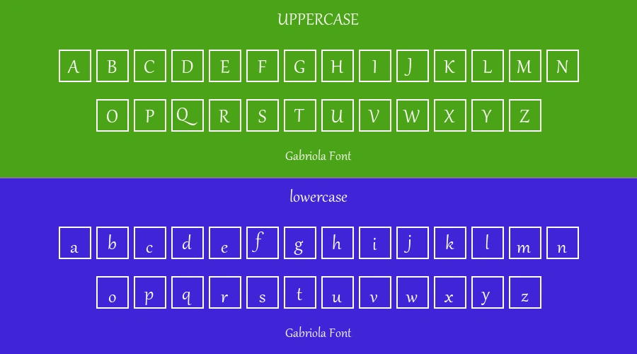 Gabriola Font Preview