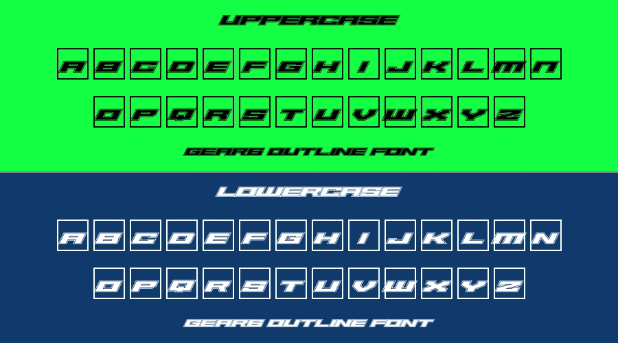 Gear6 Outline Font Preview