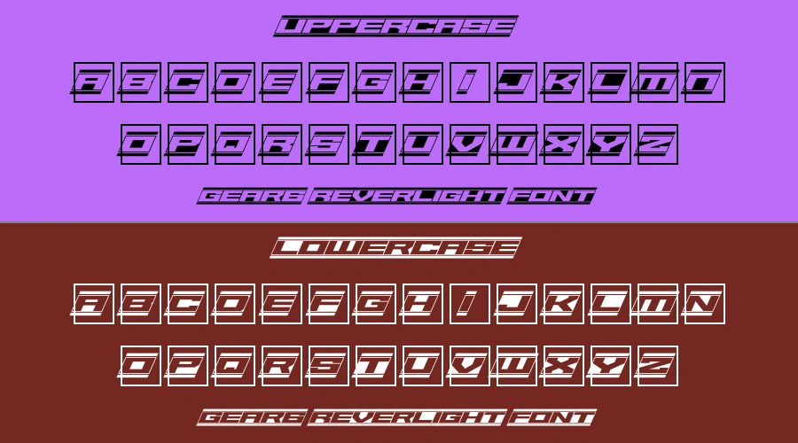 Gear6 Reverlight Font Preview
