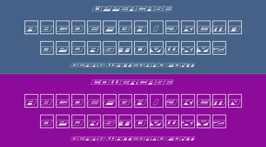 Gear6 Whitegrad Font Preview