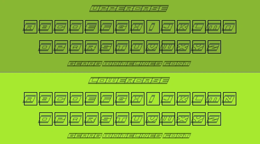 Gear6 Whitelines Font Preview