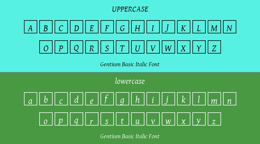 Gentium Basic Italic Font Preview