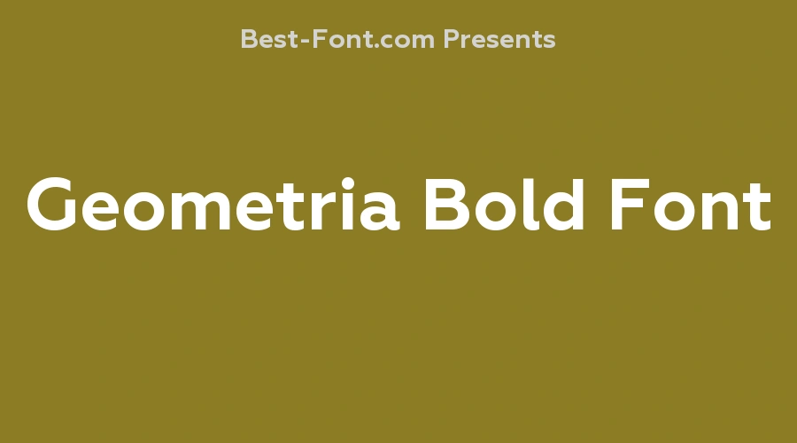 Geometria Bold Font