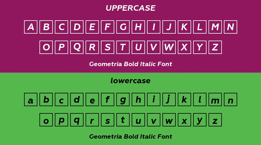 Geometria Bold Italic Font Preview
