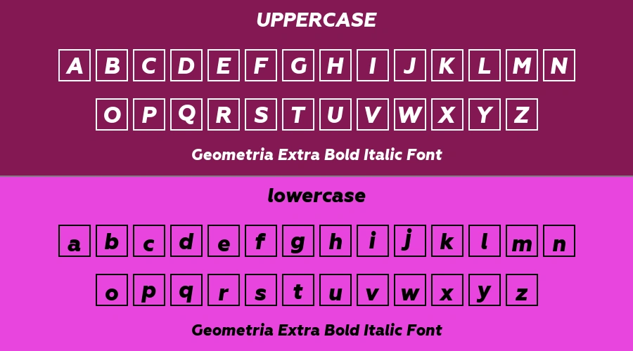 Geometria Extra Bold Italic Font Preview
