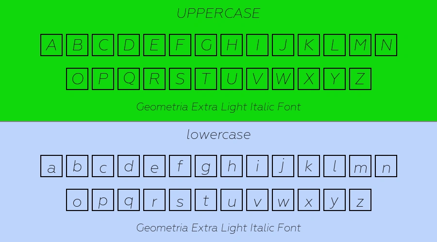 Geometria Extra Light Italic Font Preview