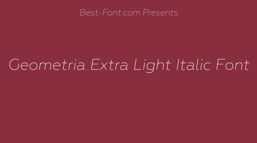 Geometria Extra Light Italic Font