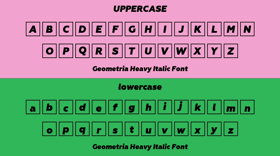 Geometria Heavy Italic Font Preview