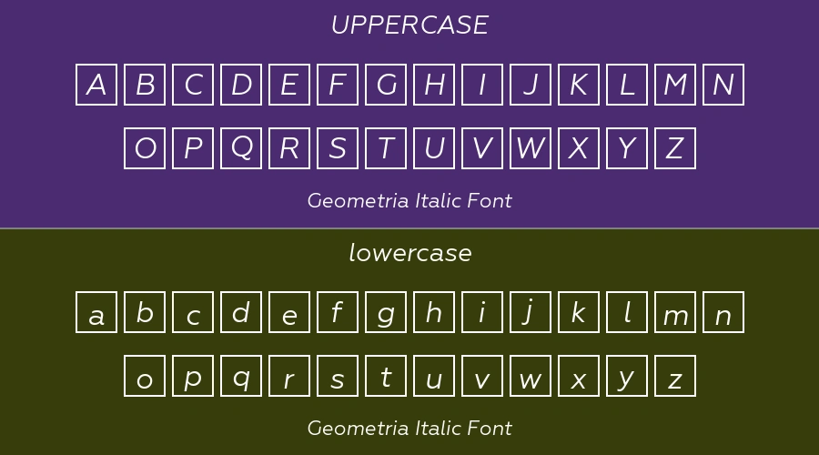 Geometria Italic Font Preview