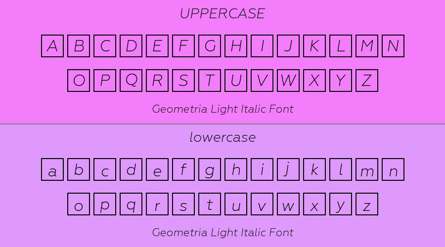 Geometria Light Italic Font Preview