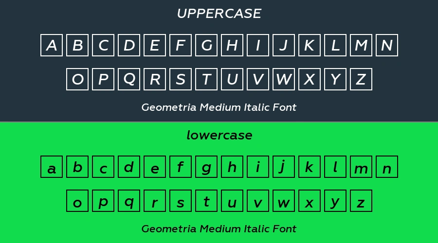 Geometria Medium Italic Font Preview