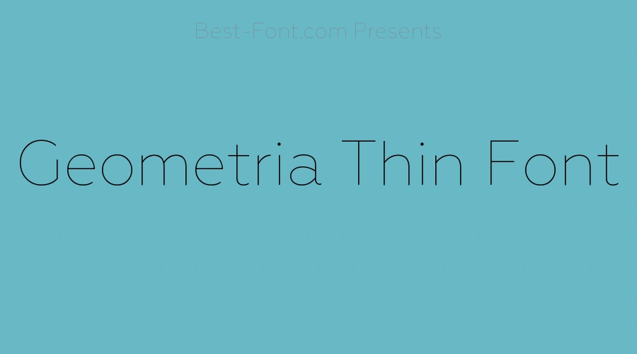 Geometria Thin Font
