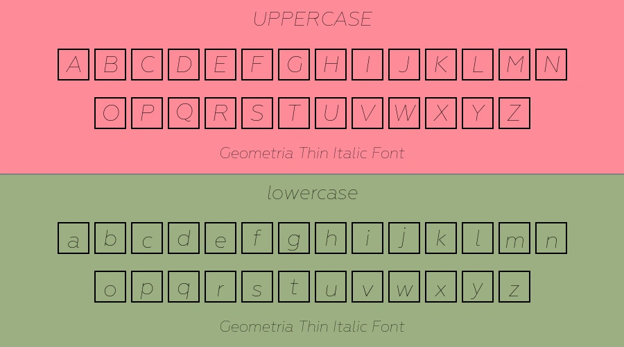 Geometria Thin Italic Font Preview