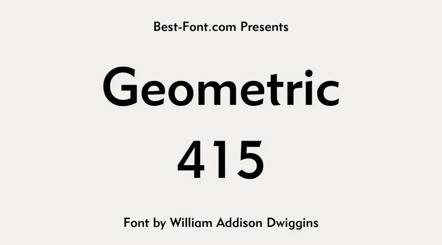 Geometric 415 Font