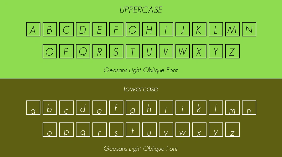 Geosans Light Oblique Font Preview
