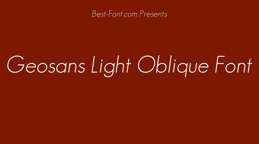 Geosans Light Oblique Font
