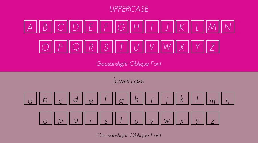 Geosanslight Oblique Font Preview