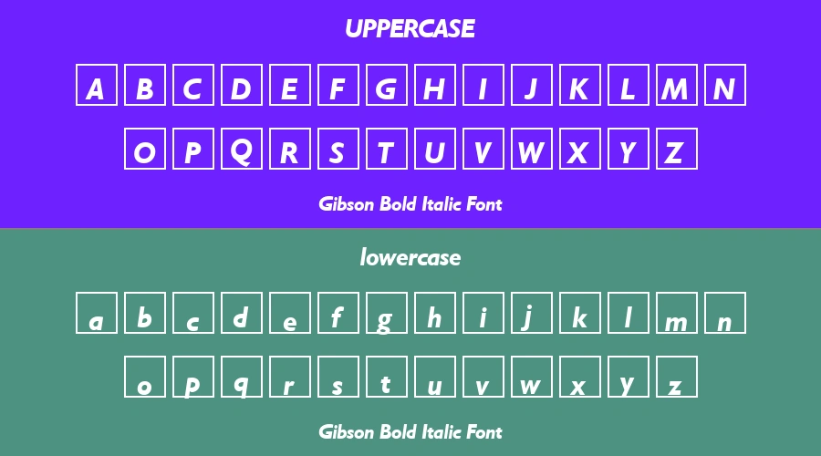 Gibson Bold Italic Font Preview