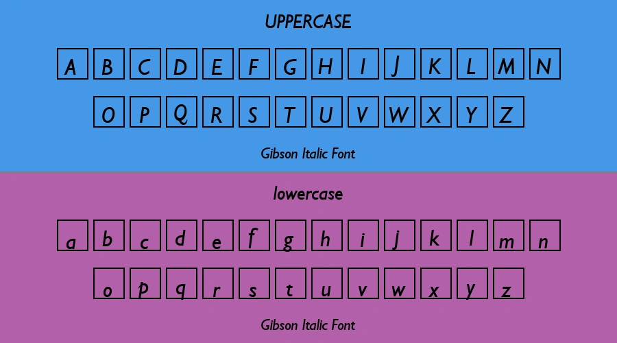 Gibson Italic Font Preview
