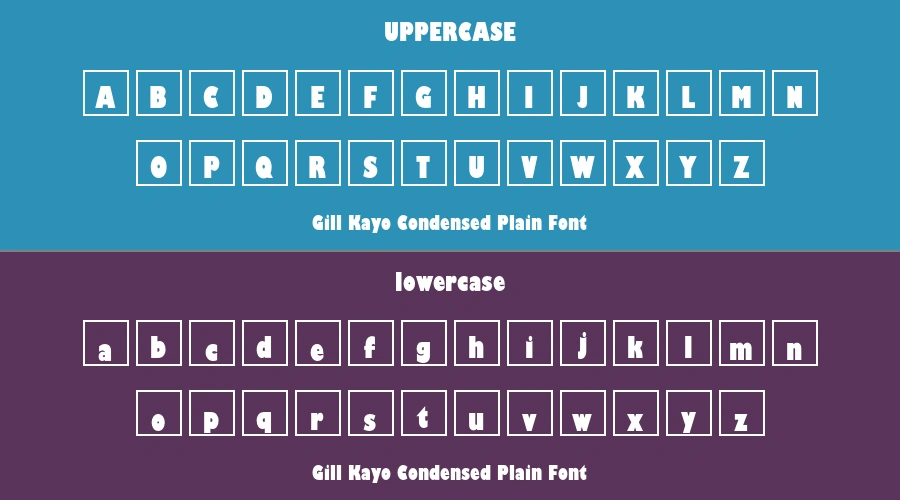 Gill Kayo Condensed Plain Font Preview