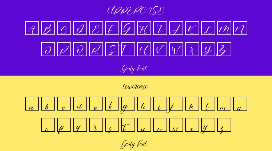 Girly Font Preview