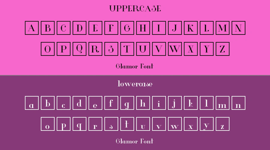 Glamor Font Preview