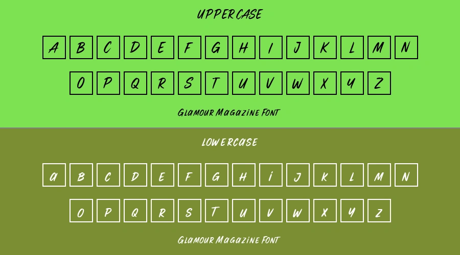Glamour Magazine Font Preview