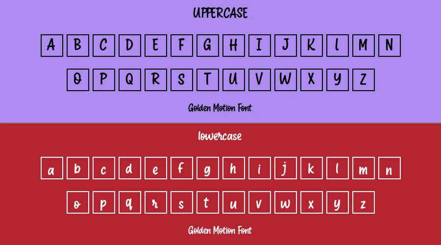 Golden Motion Font Preview