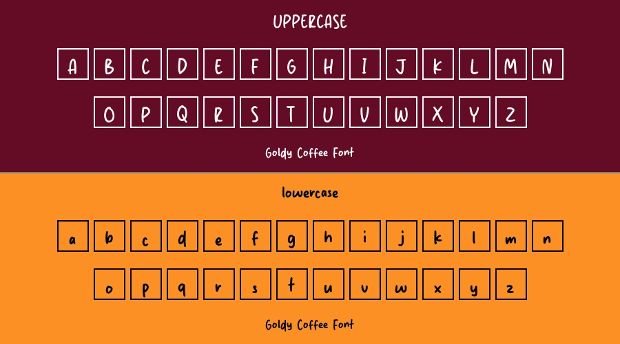 Goldy Coffee Font Preview