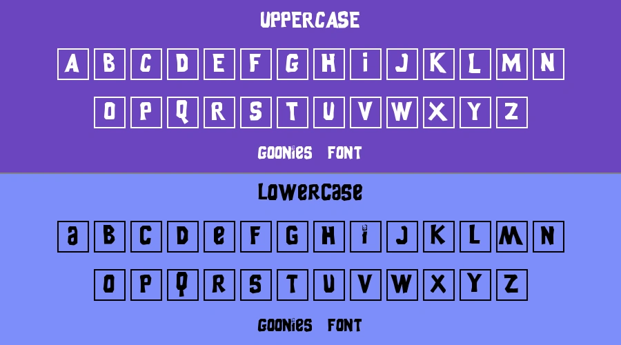 Goonies Font Preview