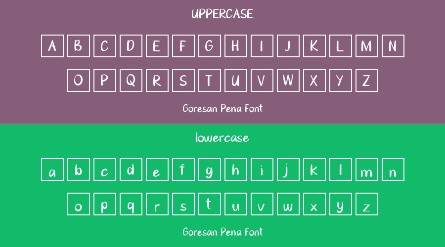 Goresan Pena Font Preview